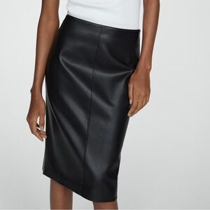 Brand new mango leather pencil skirt with back slit